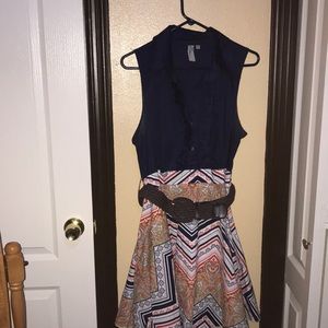 dress with belt.